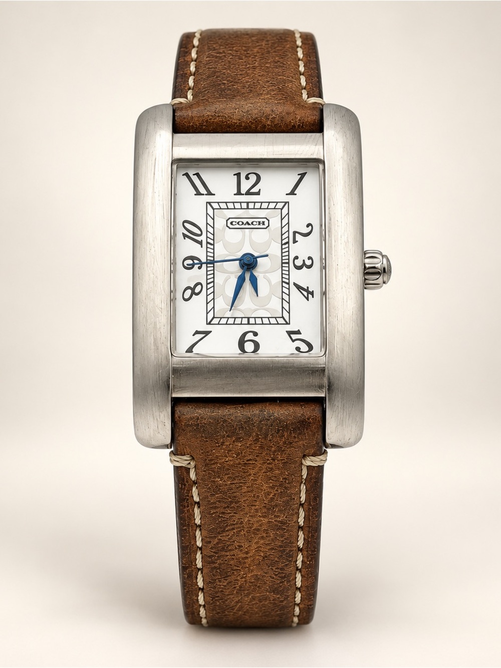 Coach Women’s Tank Watch Brown Leather Strap 8.196.207